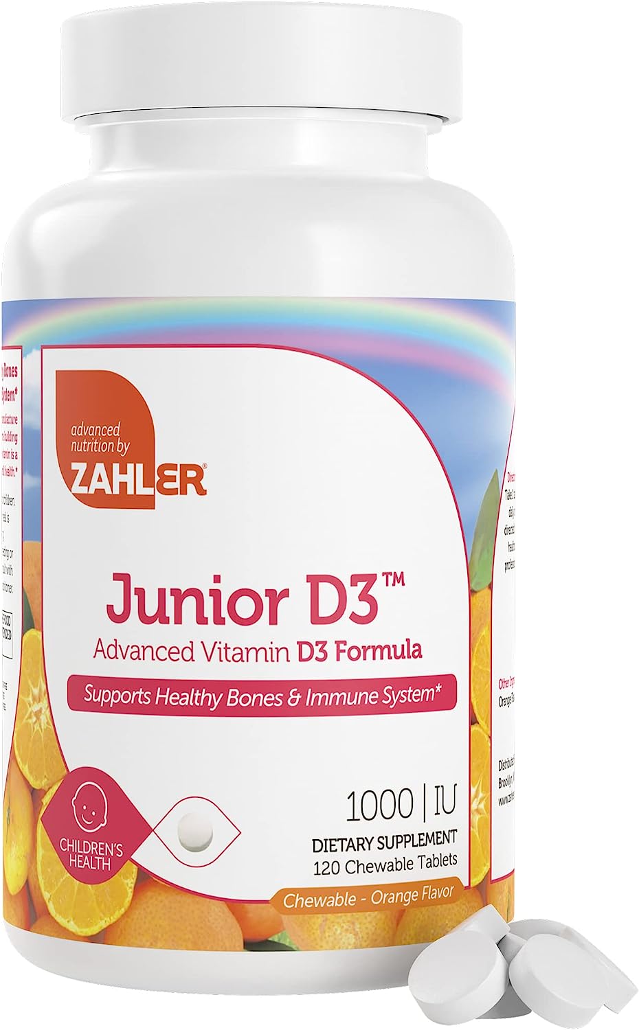 120-Count Zahler Junior D3 1000 IU Chewable Kids Vitamin D Tablets (Orange) $4.45 w/ S&S + Free Shipping w/ Prime or on $25+