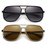 Men's SUNGAIT Polygon Aviator Sunglasses: 2-Pair (Black/Brown) $14.40, 1-Pair from $8.80 + Free Shipping w/ Prime or $25+