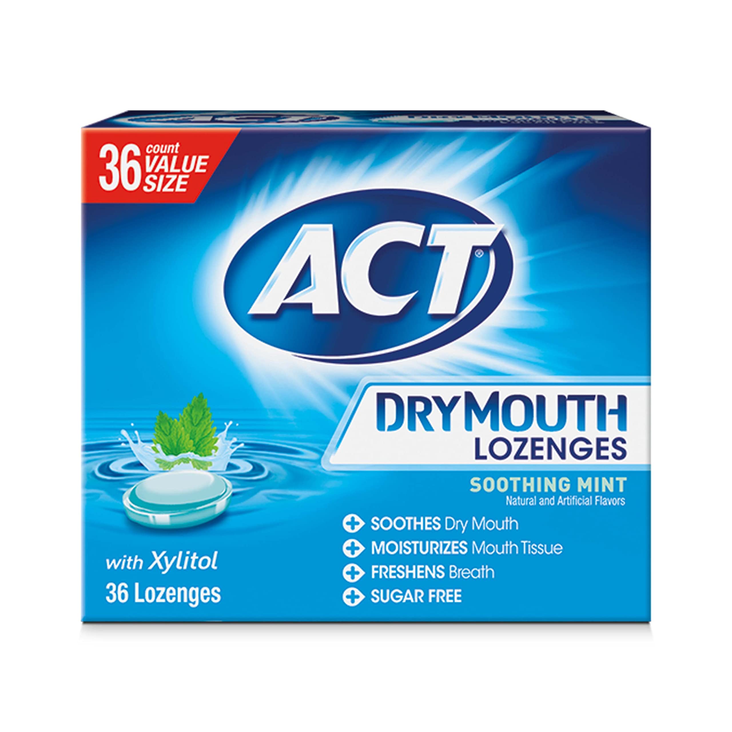 36-Count ACT Dry Mouth Lozenges With Xylitol (Soothing Mint) $5.23 w/ S&S + Free Shipping w/ Prime or on $25+