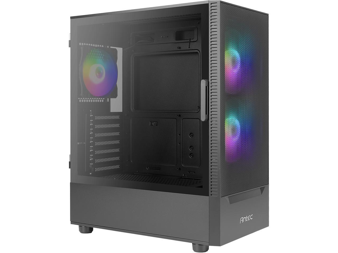 Antec NX Series NX410 Tempered Glass Mid Tower Case , 2 x 140mm & 1 x 120mm ARGB Fans Included $65