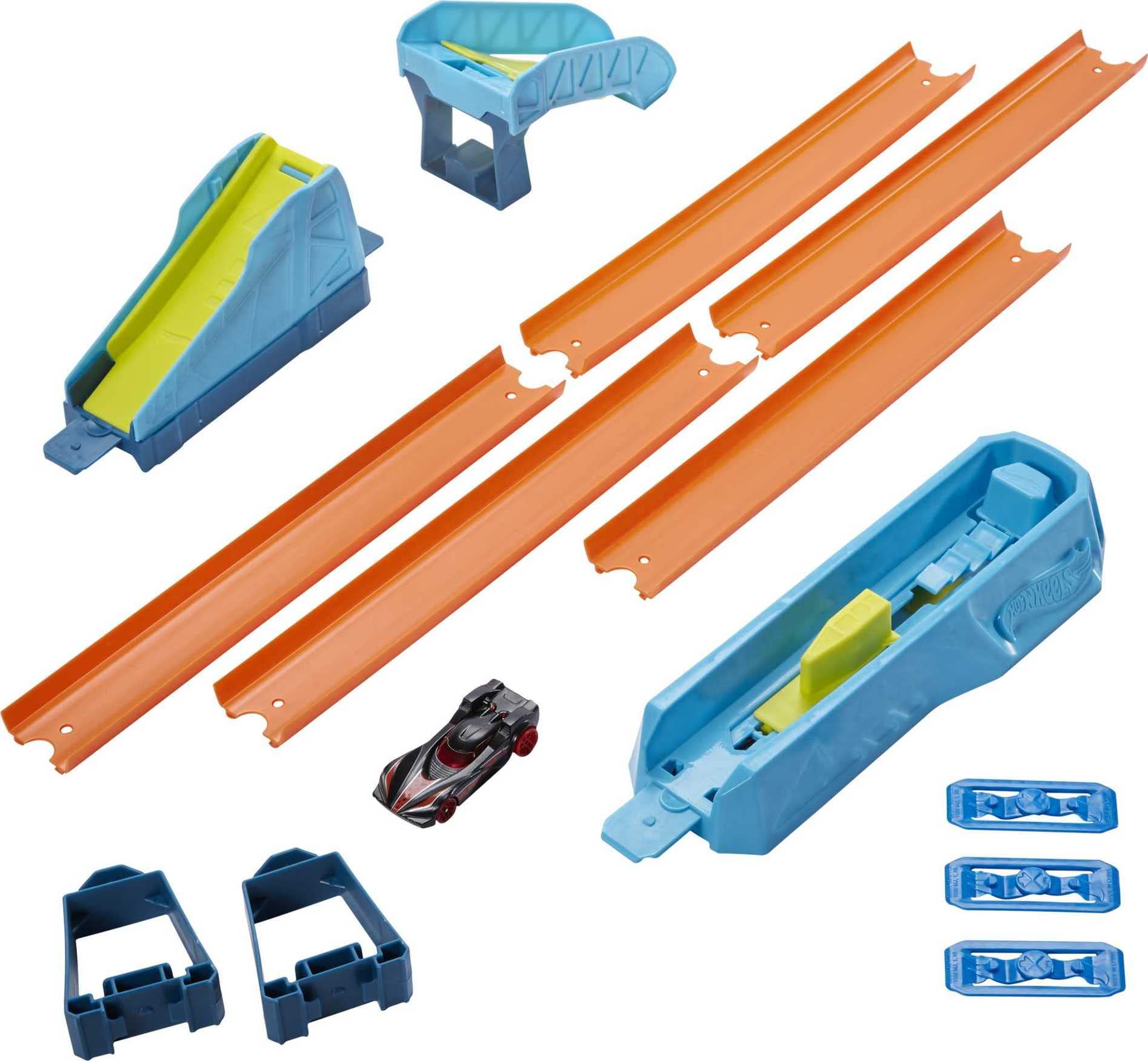 Hot Wheels Track Builder Unlimited Long Jump Pack, Plyset with 13 Component Parts & 1:64 Scale Toy Car - $6.99 - Amazon
