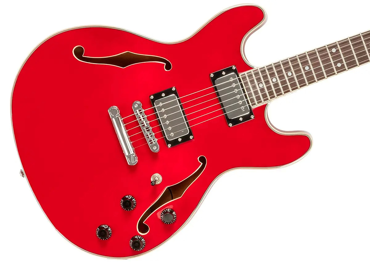 Indio by Monoprice Red Boardwalk Semi-Hollow Body Electric Guitar just $110 + FS in cart with promo code