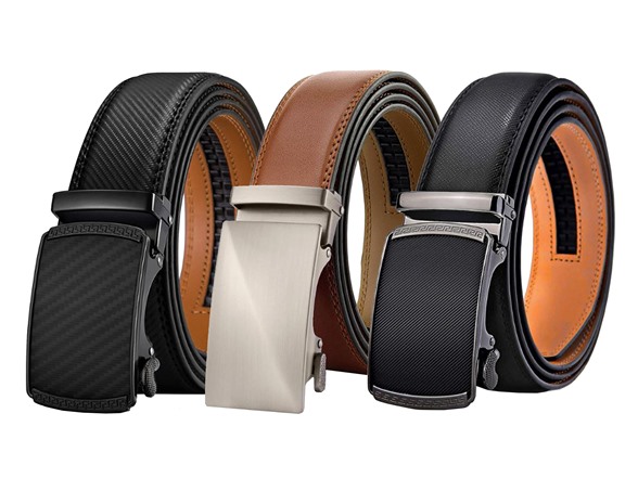 1, 2 or 3 Pack Mens Ratchet Belt - No Holes! $16.99
