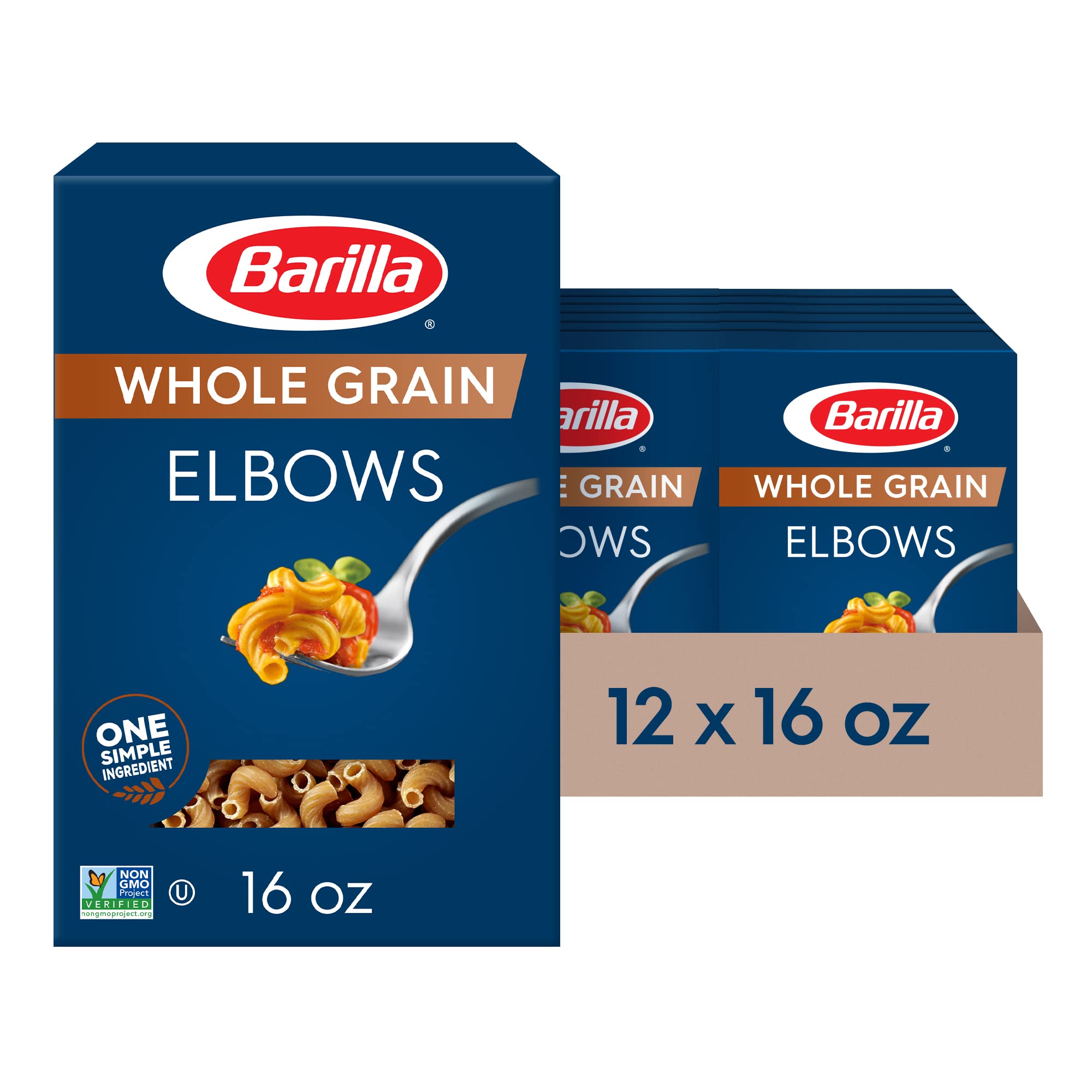 12-Pack 16-Oz Barilla Whole Grain Elbows Pasta $16.87 or less w/s&s + Free Ship w/Prime or on orders $25+