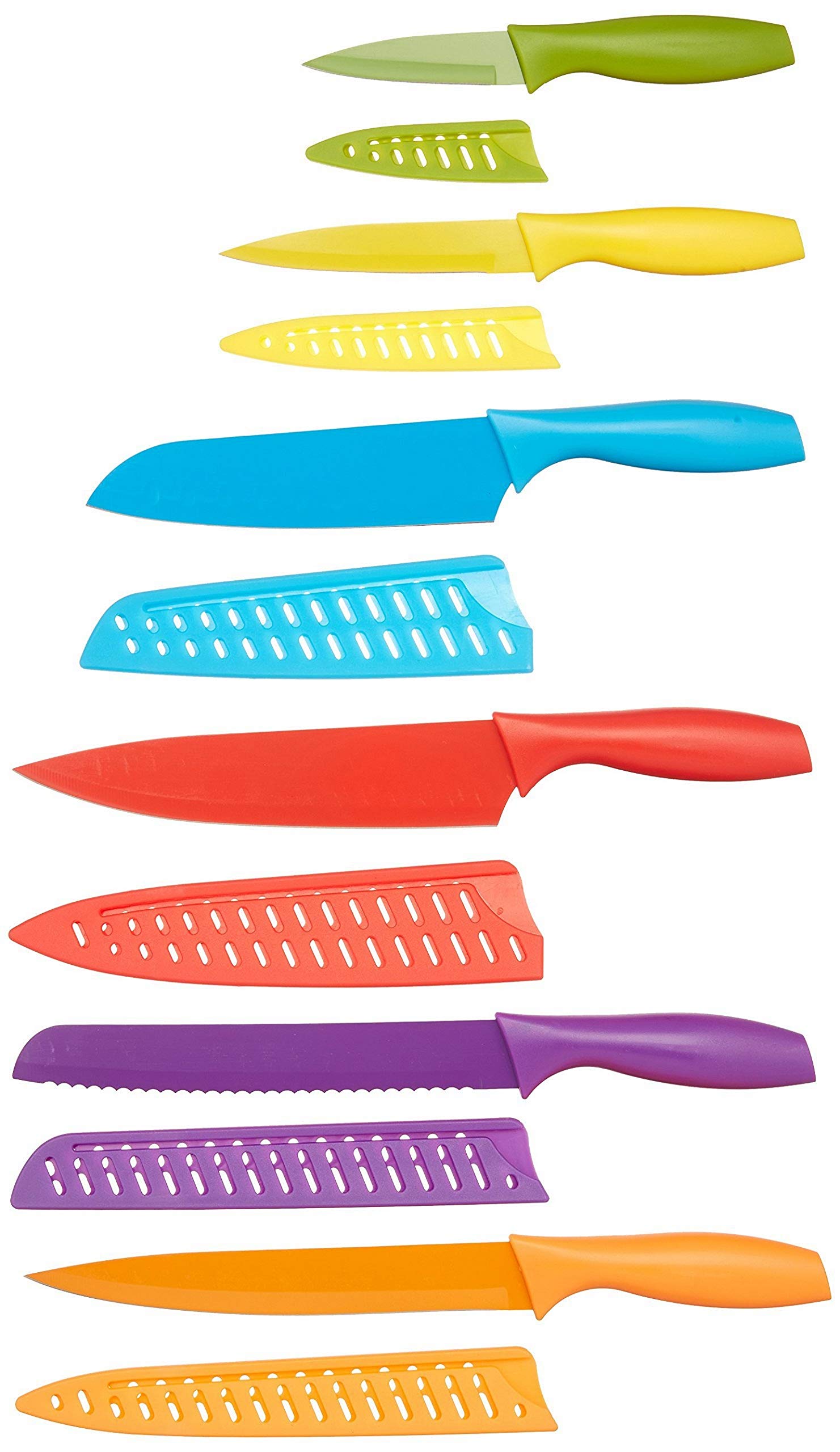 12-Piece Amazon Basics Color-Coded Kitchen Knife Set (6 Knives w/ 6 Blade Guards) $11.21 + Free Shipping w/ Prime or on orders over $25