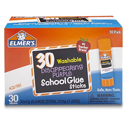 30-Pack 0.24-Oz Elmer's Disappearing Purple School Glue Sticks (Washable) $7.82 + Free Shipping w/ Prime or on orders $25+
