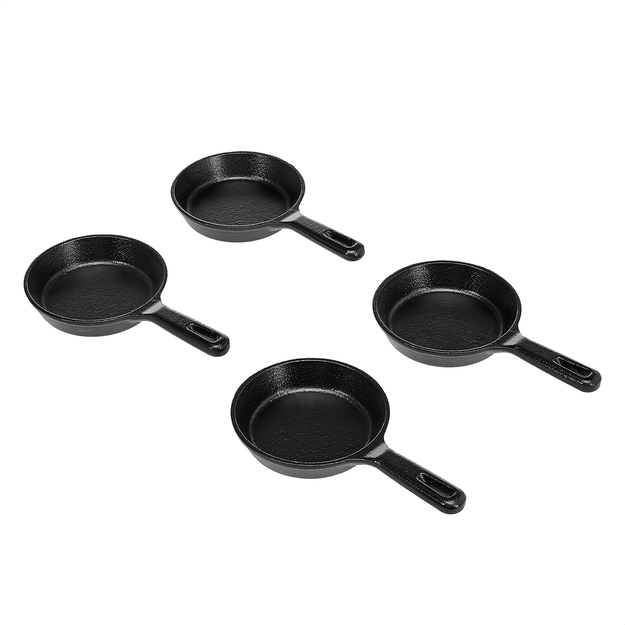 4-Pack 3.5" AmazonCommercial Pre-Seasoned Cast Iron Skillet Set $11.92 + Free Shipping w/ Prime or on $25+