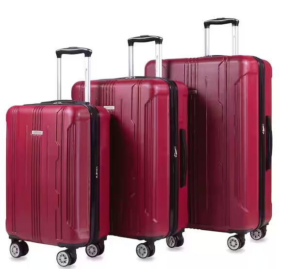 American Green Travel Santa Cruz 3-Piece Burgundy Hardside Spinner Luggage Set for $99.99 + Free Shipping