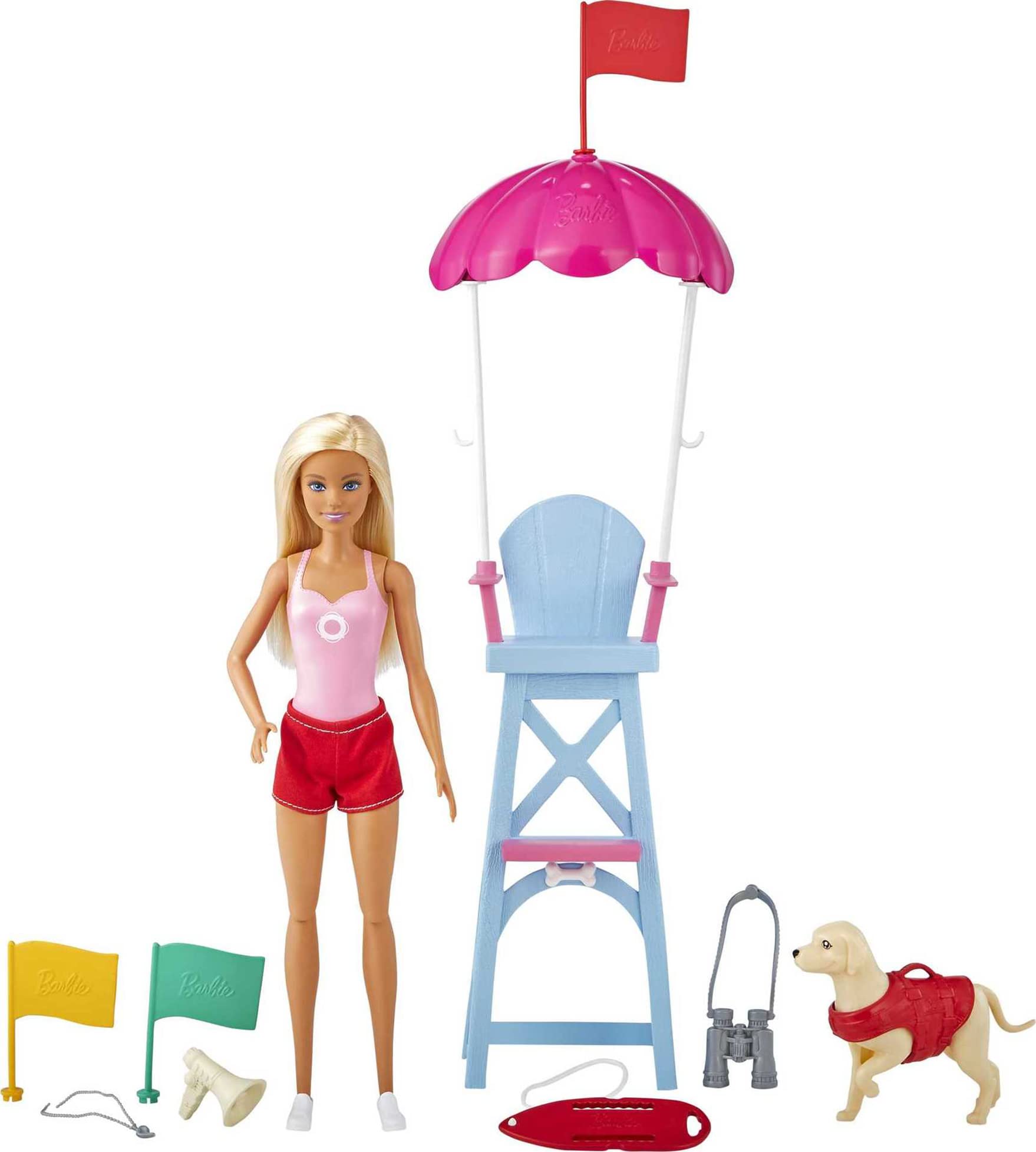 Barbie Lifeguard Playset w/ Doll, Dog, & Accessories $7.96 + Free Shipping w/ Prime or on $25+