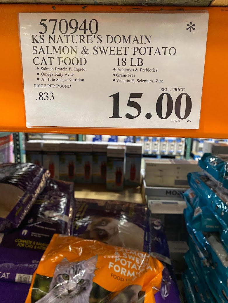 Costco Tustin Ranch (CA) in store $15 - Kirkland Signature Nature's Domain Cat Food 18 lbs. High YMMV!