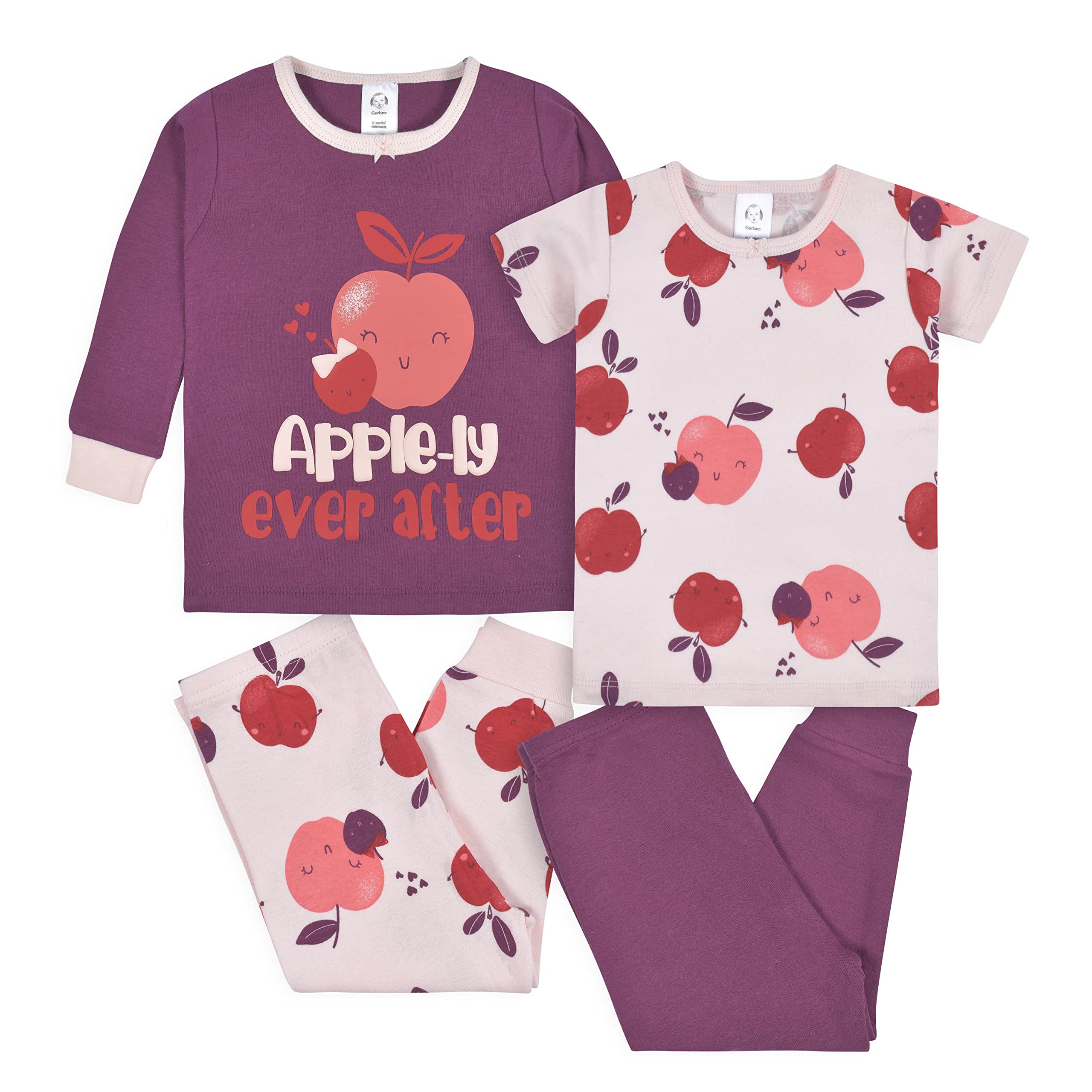 4-Piece Gerber Baby Girl & Toddler Girl Snug Fit Cotton Pajamas (Fruit Lovers Purple) $6.30 & More + Free Shipping w Walmart+, Prime or on $35+
