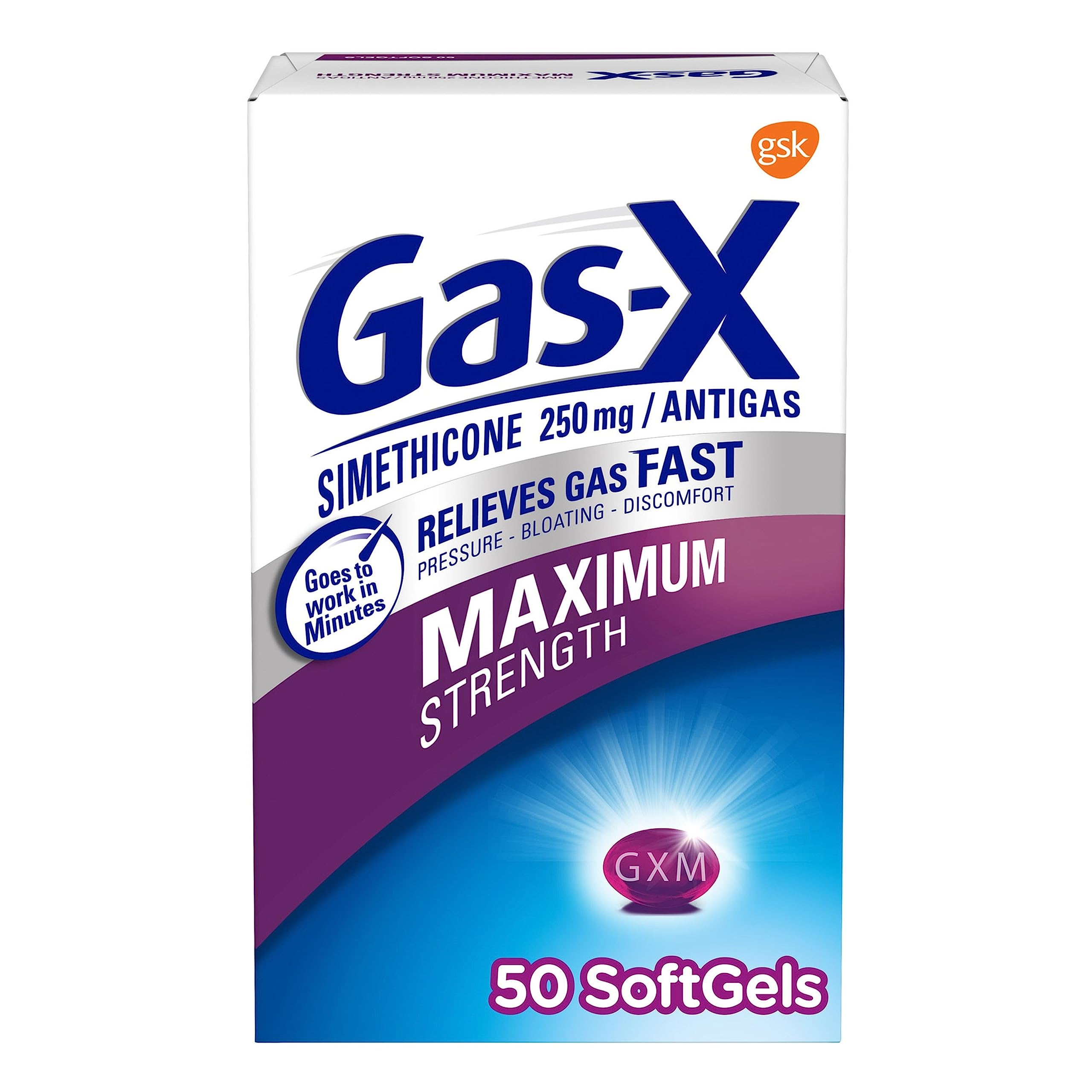 50-Count Gas-X Maximum Strength Gas Relief Softgels w/ Simethicone (250 mg for Bloating Relief) $6.29 w/ S&S + Free Shipping w/ Prime or on $35+