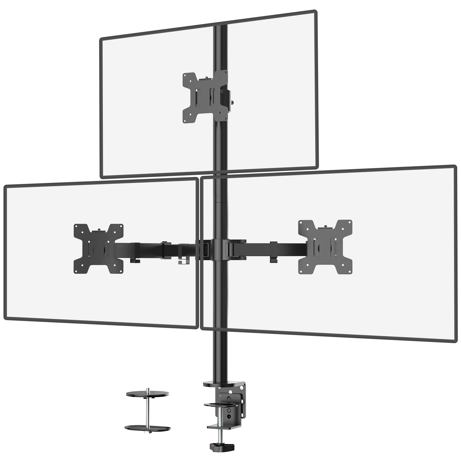 Prime Members: WALI Adjustable Triple Monitor Desk Mount for up to 27" Screens (M003) $40 + Free Shipping