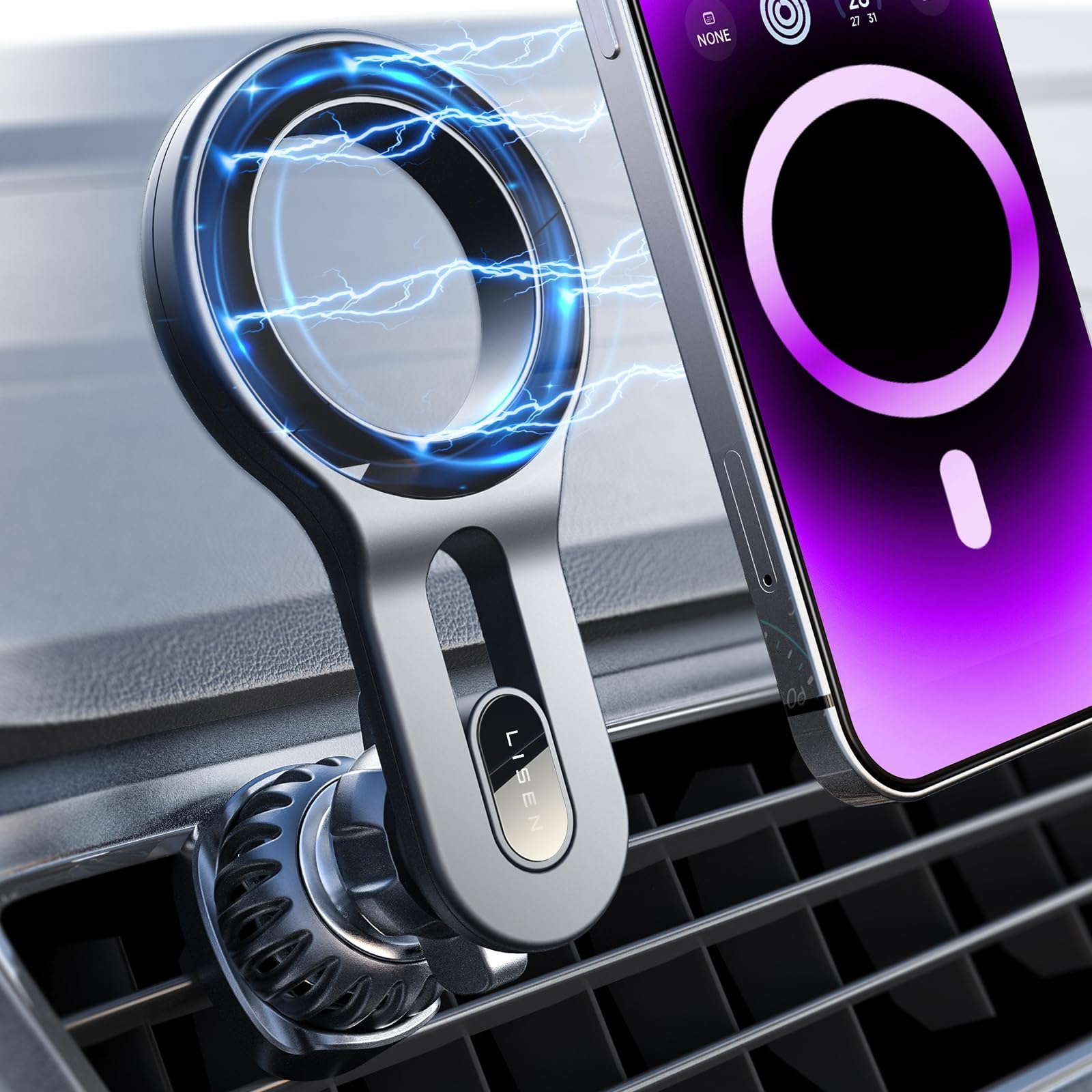 LISEN MagSafe iPhone Car Vent Mount Magnetic Phone Holder $12 + Free Shipping or orders w/ order $35+