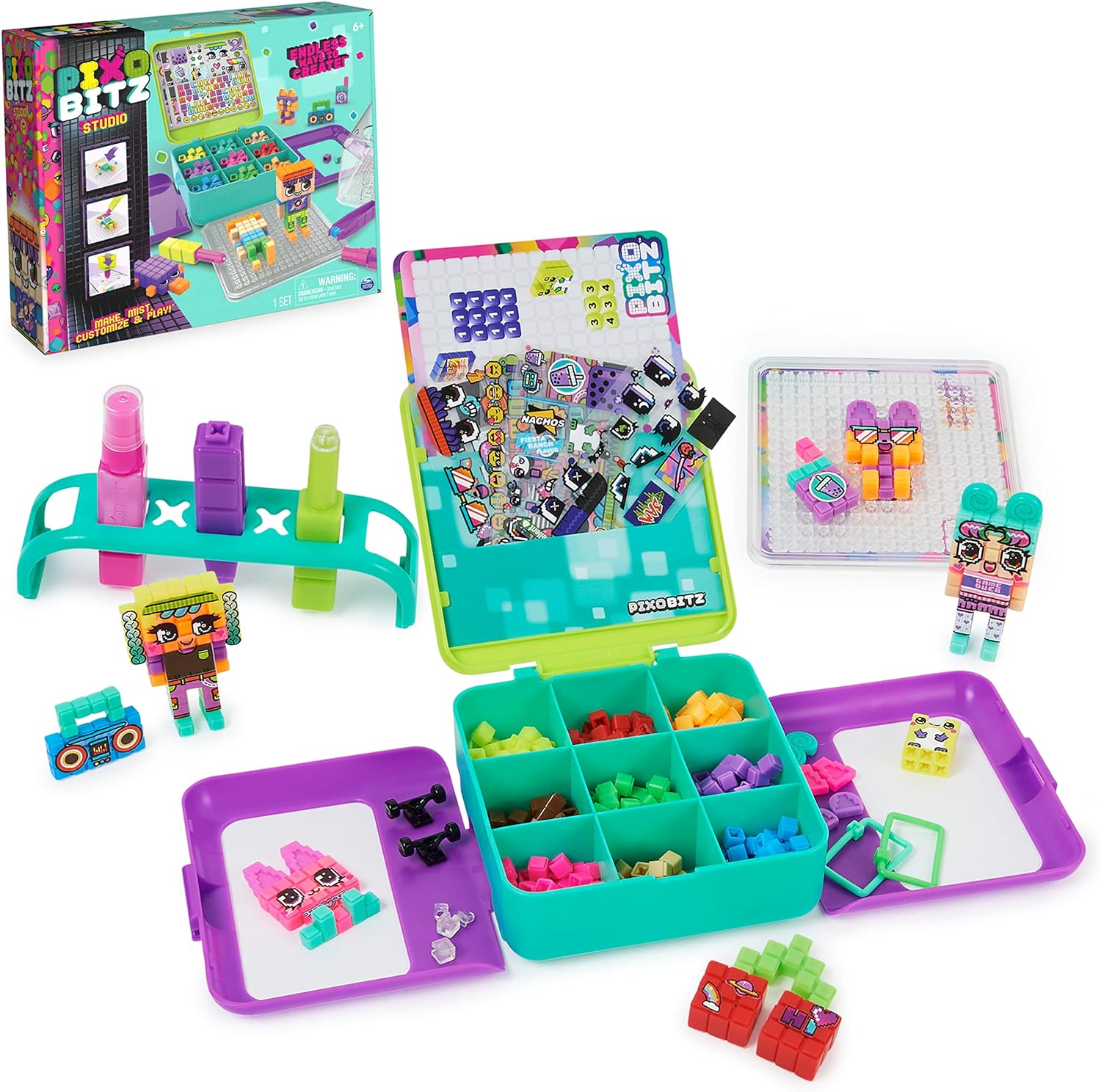 Pixobitz Studio 2D and 3D Creations Kit w/ 500 Water Fuse Beads, Decos, Accessories and Storage Case $10 + Free Shipping w/ Prime or on $35+