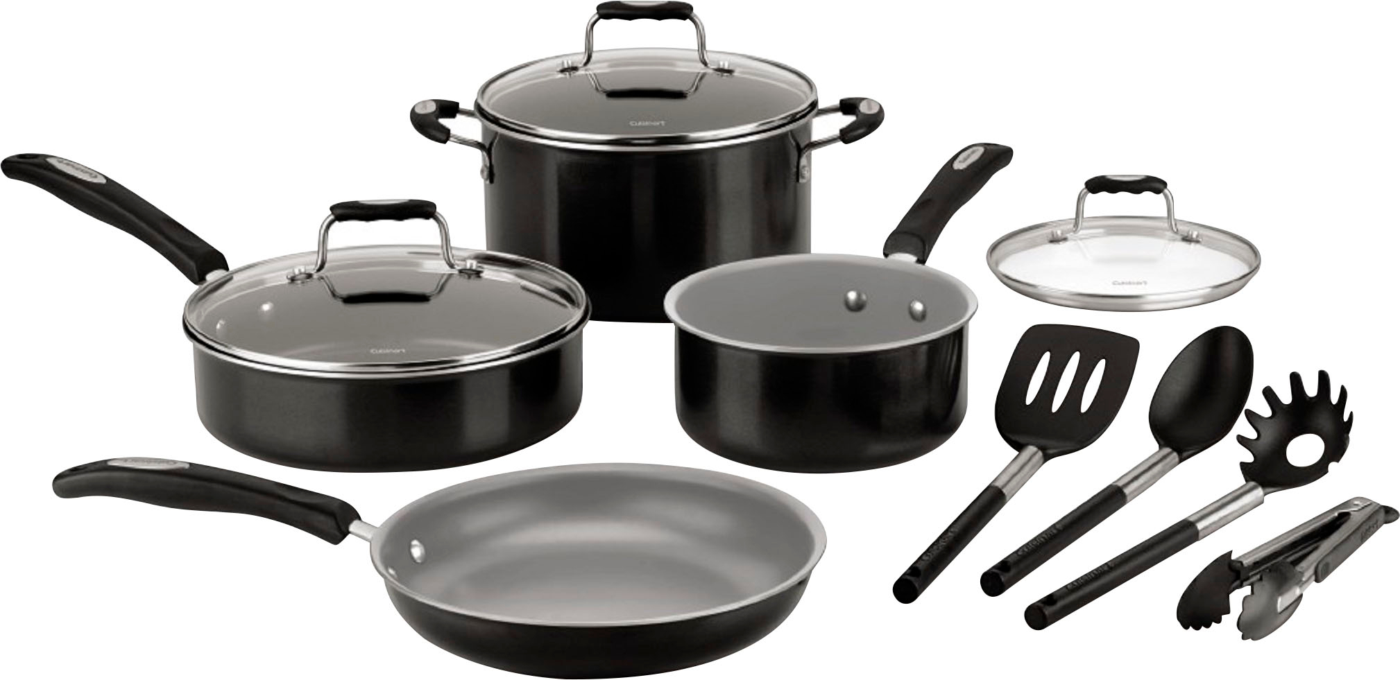 11-Piece Cuisinart Ceramic Nonstick 11 PC Cookware Set (Black) $59.99 + Free Shipping