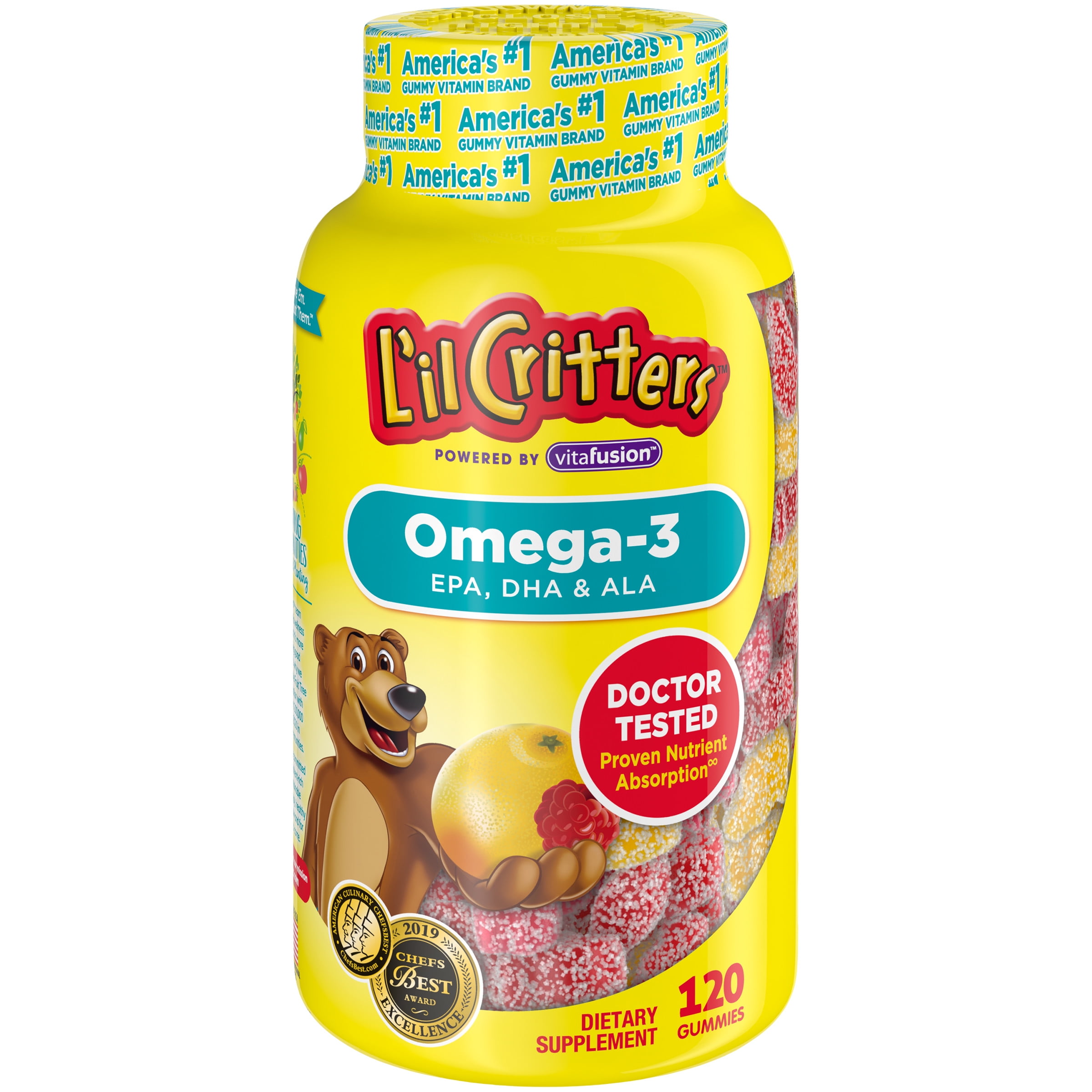 120-Count L'il Critters Kids' Omega-3 Gummy Vitamins $6 + Free Shipping w/ Walmart+ or $35+
