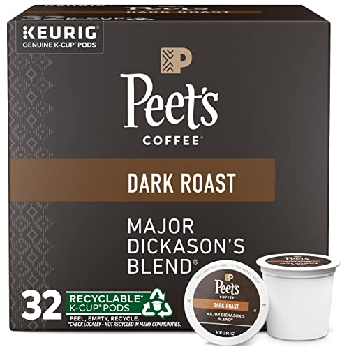 $12.21 /w S&S: Peet's Coffee, Dark Roast K-Cup Pods for Keurig Brewers - Major Dickason's Blend 32 Count
