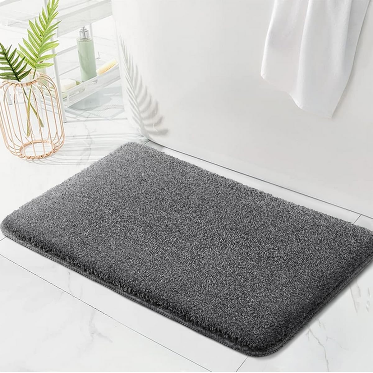 17" x 24" Sonoro Kate Plush Bathroom Rug (Grey) $6 + Free Shipping w/ Prime or on $35+
