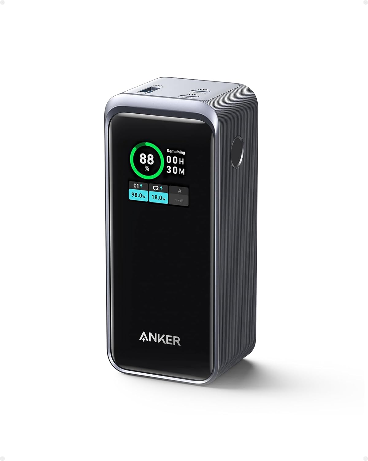 20,000mAh Anker Prime Power Bank w/ 200W Output & Smart Display (Black/Gold) $90 + Free Shipping