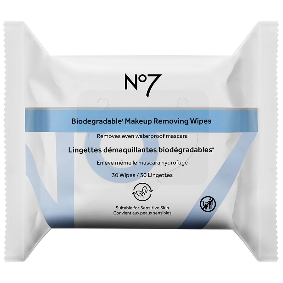 30-Count No7 Biodegradable Makeup Removing Wipes: 2 for $2.40 at Walgreens w/ Free Store Pickup on $10+