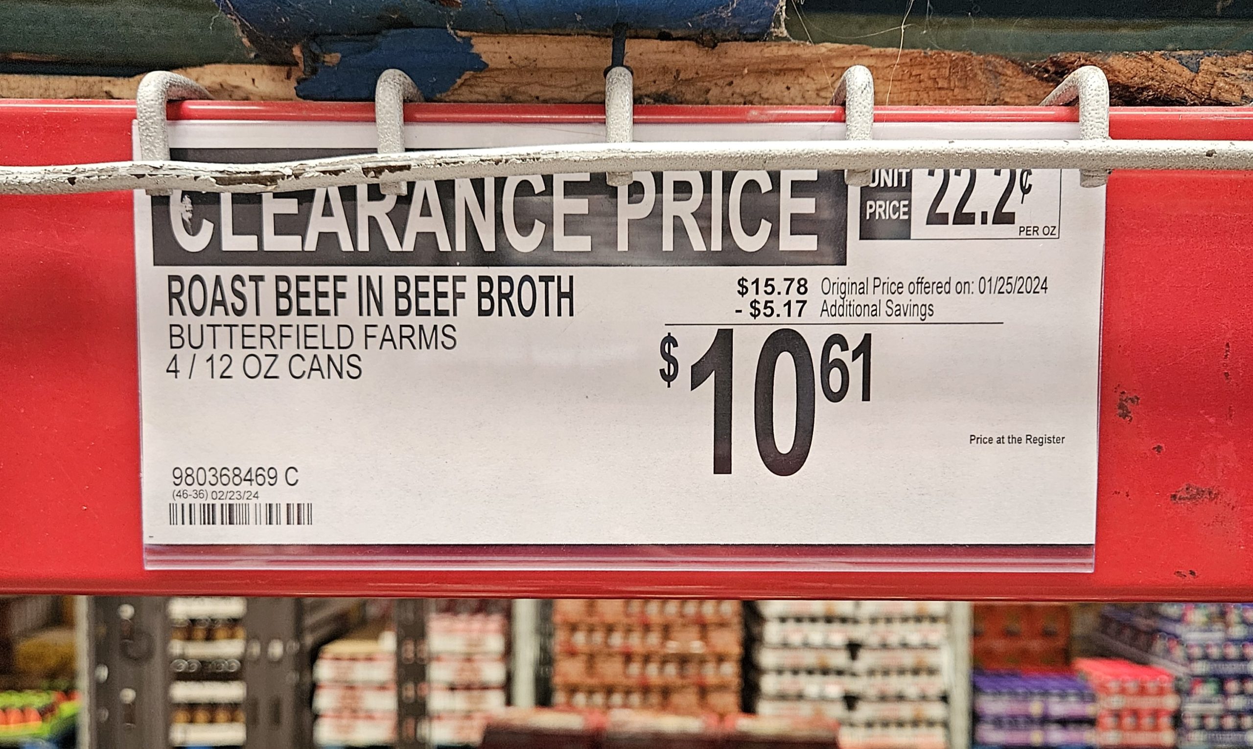 Butterfield Farms Roast Beef in Beef Broth - 4 12oz cans - Clearance $10.61 @ Sam's Club B&M & Online - YMMV