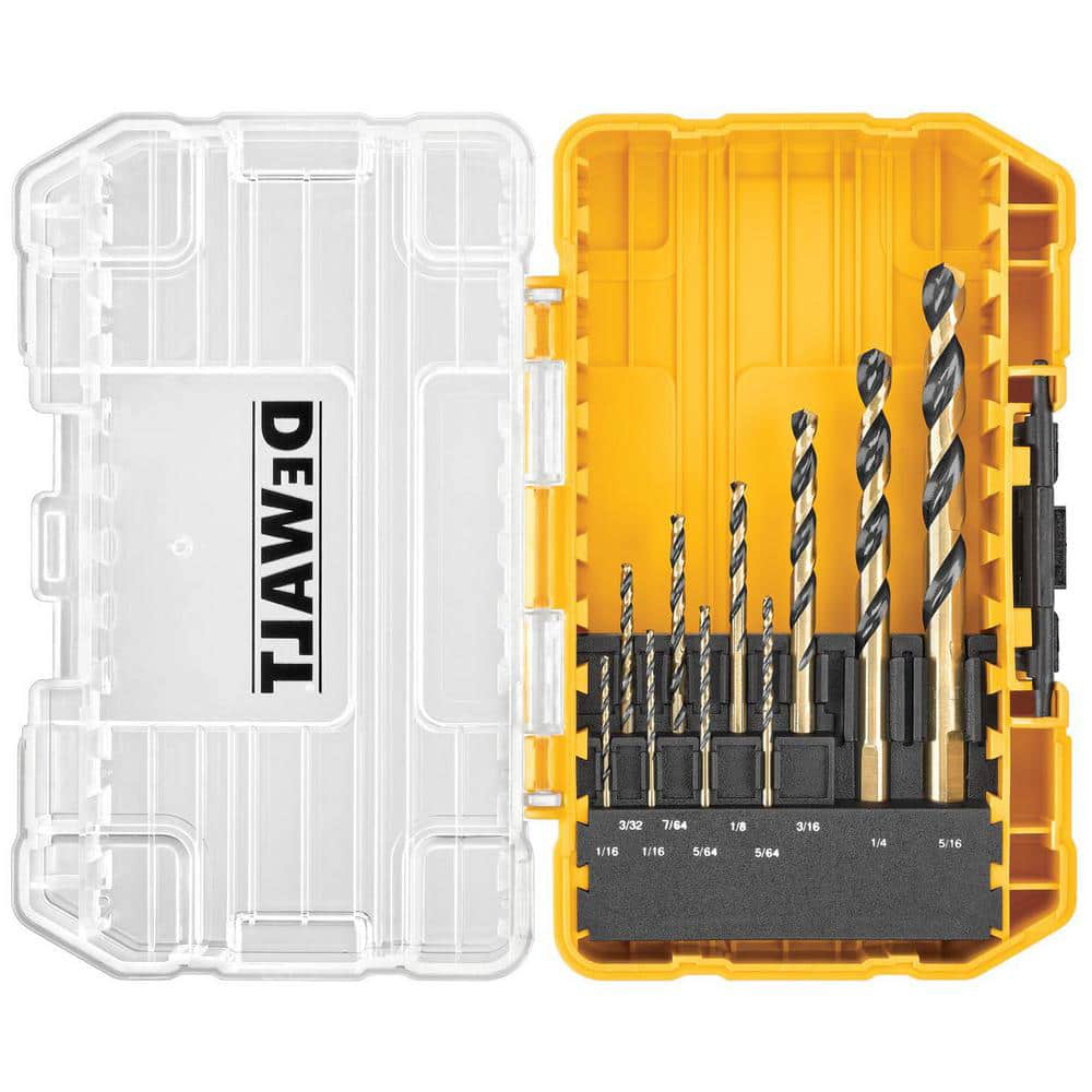 DEWALT Black and Gold Twist Drill Bit Set (10-Piece) DWA1180 - $6.97