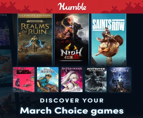Humble Bundle Choice: March 2024 Membership (PC Digital Games): Nioh 2: The Complete Edition, Citizen Sleeper, Saints Row, Warhammer Age of Sigmar: Realm of Ruin & More for $11.99