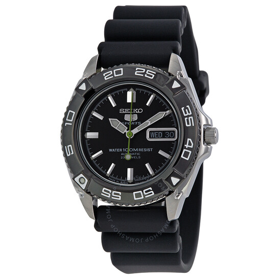SEIKO 5 Automatic Black Dial Black Rubber Men's Watch $134 + Free Shipping