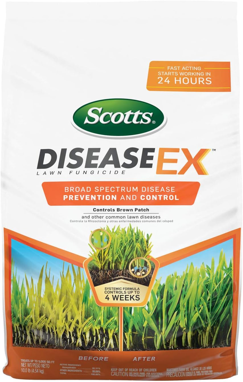 Scotts DiseaseEx Lawn Fungicide, Controls and Prevents Disease Up to 4 Weeks, Treats Up to 5,000 sq. ft., 10 lbs. : Patio, Lawn & Garden $5.92