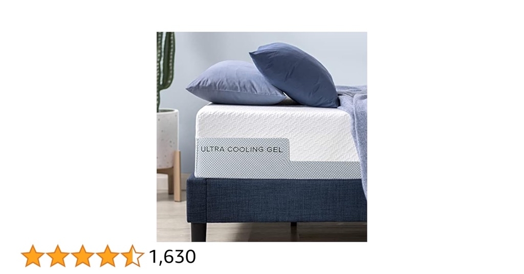 ZINUS 12 Inch King Ultra Cooling Gel Memory Foam Mattress / Cool-to-Touch Soft Knit Cover / Pressure Relieving / CertiPUR-US Certified / Bed-in-a-Box / All-New  - $319