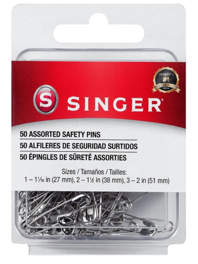 50-Count Singer Steel Safety Pins (1-1/16" / 1-1/2" / 2") $1.61 + Free Ship w/Prime or on orders $35+