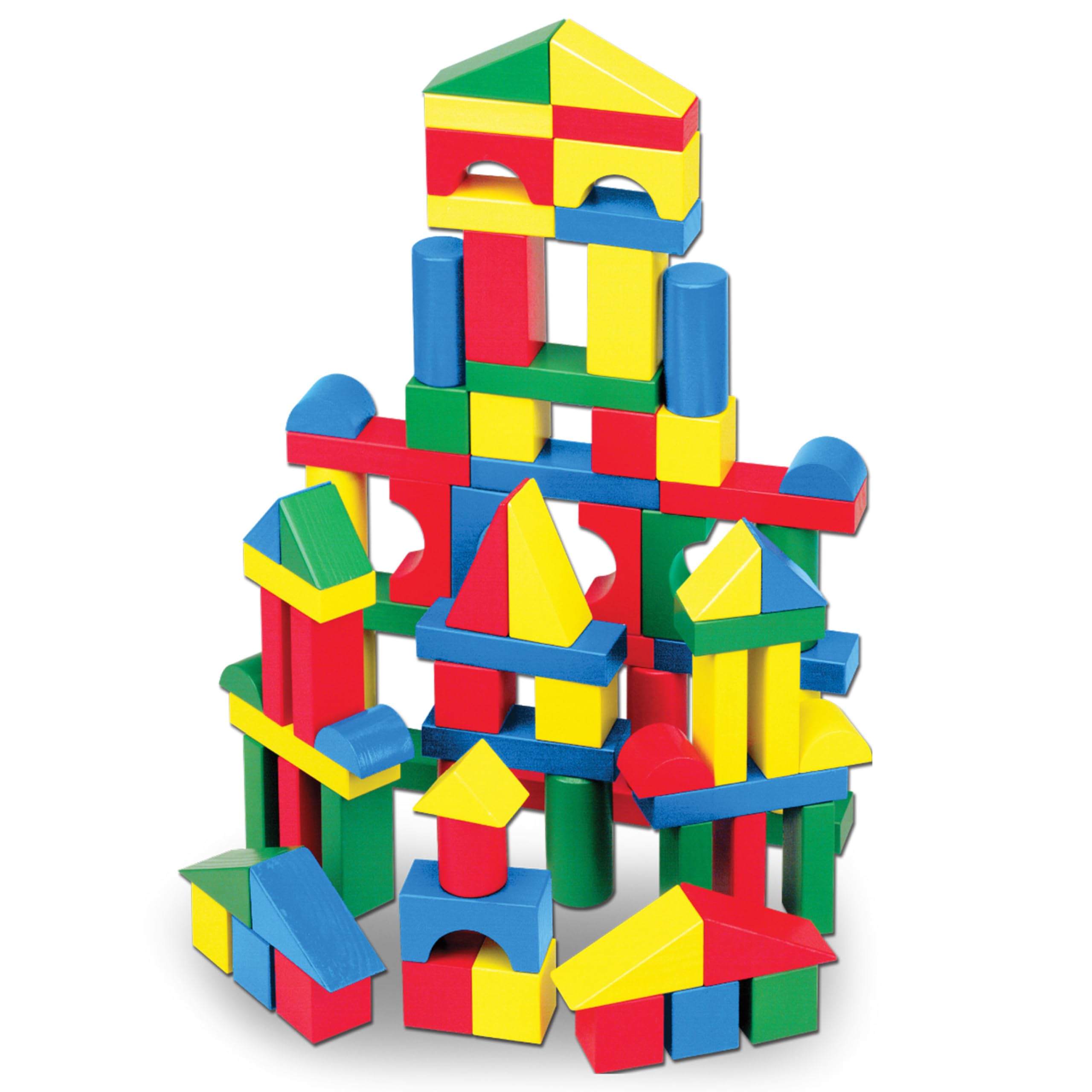 Melissa & Doug Wooden Building Set - 100 Blocks in 4 Colors and 9 Shapes Free Shipping w/ Prime or on orders $35+