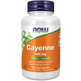 100-Count NOW Supplements 500mg Cayenne Capsules (Capsicum annuum) $4.93 w/S&S + Free Shipping w/ Prime or on $35+