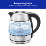 1.2L Chefman 1500W Rapid Boil Glass Kettle (Stainless Steel) $14.40