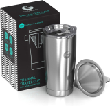 20-Oz Vacuum Insulated Stainless Steel Travel Tumbler w/ Pour Over Filter (Silver) $9.55, Manual Hand Crank Burr Coffee Grinder $10 + FS w/ Prime or on $35+