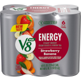 24-Pack 8-Ounce V8 +ENERGY Vegetable Juice Drink (Strawberry Banana) $10.35 w/ S&S + Free Shipping w/ Prime or on $25+