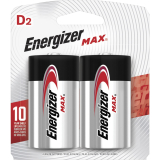 2x Energizer Premium D Max Alk D-2 Batteries