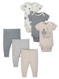 6-Piece Wonder Nation Baby Boys’ or Girls’ Short-Sleeve Bodysuit and Pants Gift Set $10 + Free S&H w/ Walmart+ or $35+