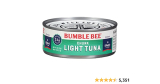 Bumble Bee Chunk Light Tuna In Water, 5 oz Cans (Pack of 24) – Wild Caught Tuna – 22g Protein Per Serving – Non-GMO Project Verified, Gluten Free, Kosher – Great For Tuna – $16.02