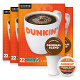 Dunkin' Orig Blend Med Roast Coffee, 88 Keurig K-Cup Pods (4-22 packs) – $23 w/ S&S 15% – $23.00