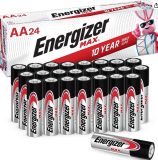 Energizer AA Batteries Max 10 year shelf life Alkaline Battery, 24 Count $15