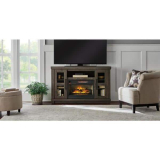 Home Decorators Collection Caufield 54 in. Media Console Infrared Electric Fireplace in Vintage Warm Oak HDFP54-46