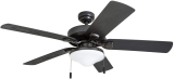 Honeywell Ceiling Fans Belmar, 52 Inch Traditional Indoor Outdoor LED Ceiling Fan with Light Reversible Motor