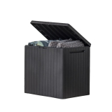 Keter City 30 Gallon Resin Deck Box for Patio Furniture, Pool Accessories, and Storage for Outdoor Toys, Grey $29.99