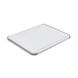 KitchenAid Classic Plastic Cutting Board with Perimeter Trench and Non Slip Edges, 11 inch x 14 inch, White and Gray