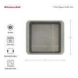 KitchenAid Nonstick 9 in Square Cake Pan with Extended Handles for Easy Grip, Aluminized Steel to Promoted Even Baking, Dishwasher Safe,Contour Silver $7.99