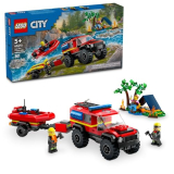LEGO City 4×4 Fire Truck with Rescue Boat (60412)