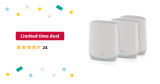 Netgear Orbi RBK763-100NAR AX5400 Tri-band WiFi 6 Mesh System, 5.4Gbps, Router and 2 Satellites (Renewed) – $249.99