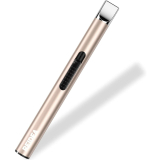 (Prime Members) REIDEA Electronic Candle Lighter Arc Windproof Flameless USB Rechargeable Lighter with Safe Button for Home Kitchen Champagne Gold $8.19